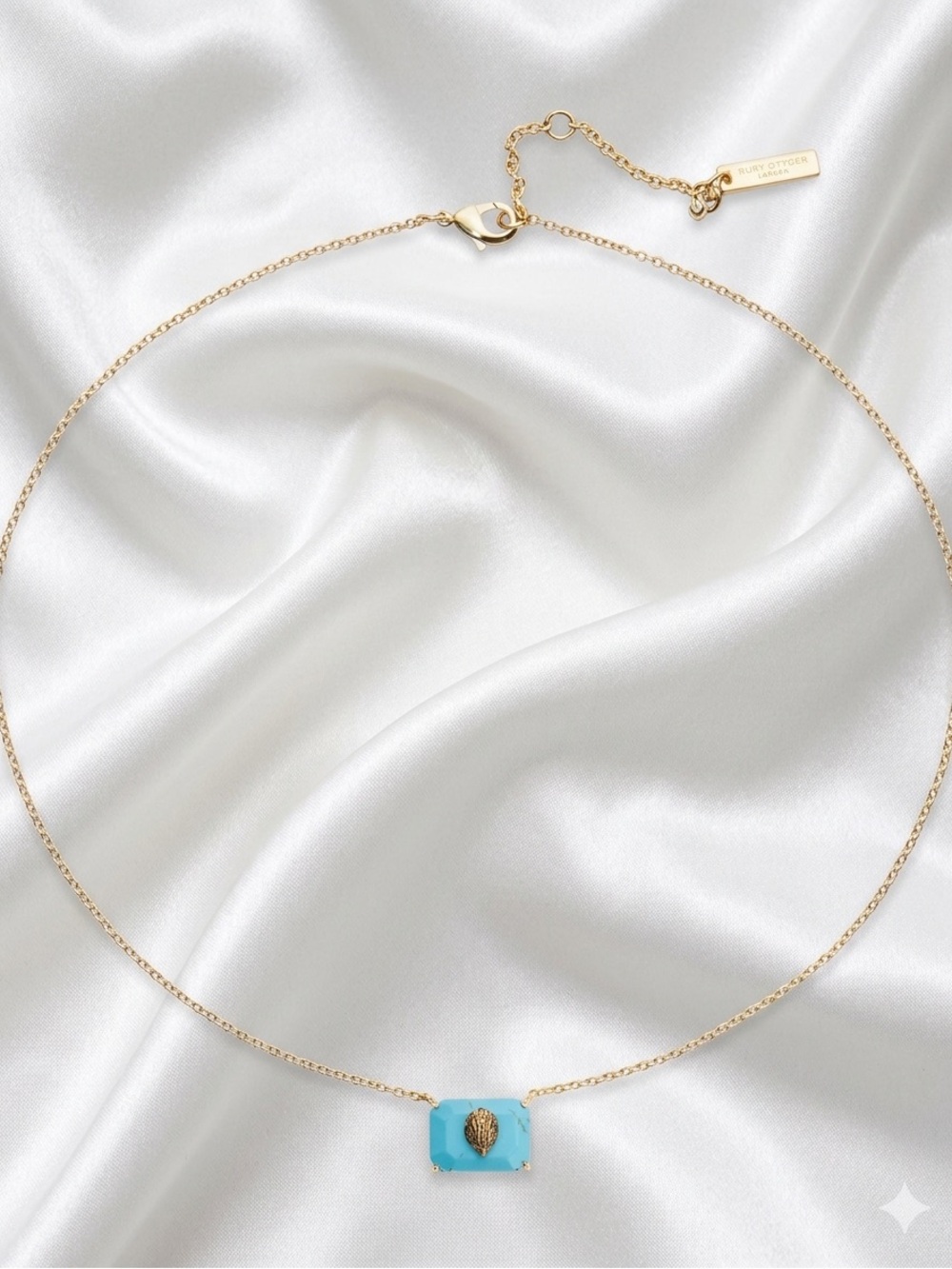 NWT Kurt Geiger Turquoise Eagle Head Pendant Necklace